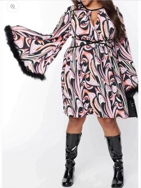 Unique Vintage Smak Parlour retro psychedelic print dress - Medium - Bohemian